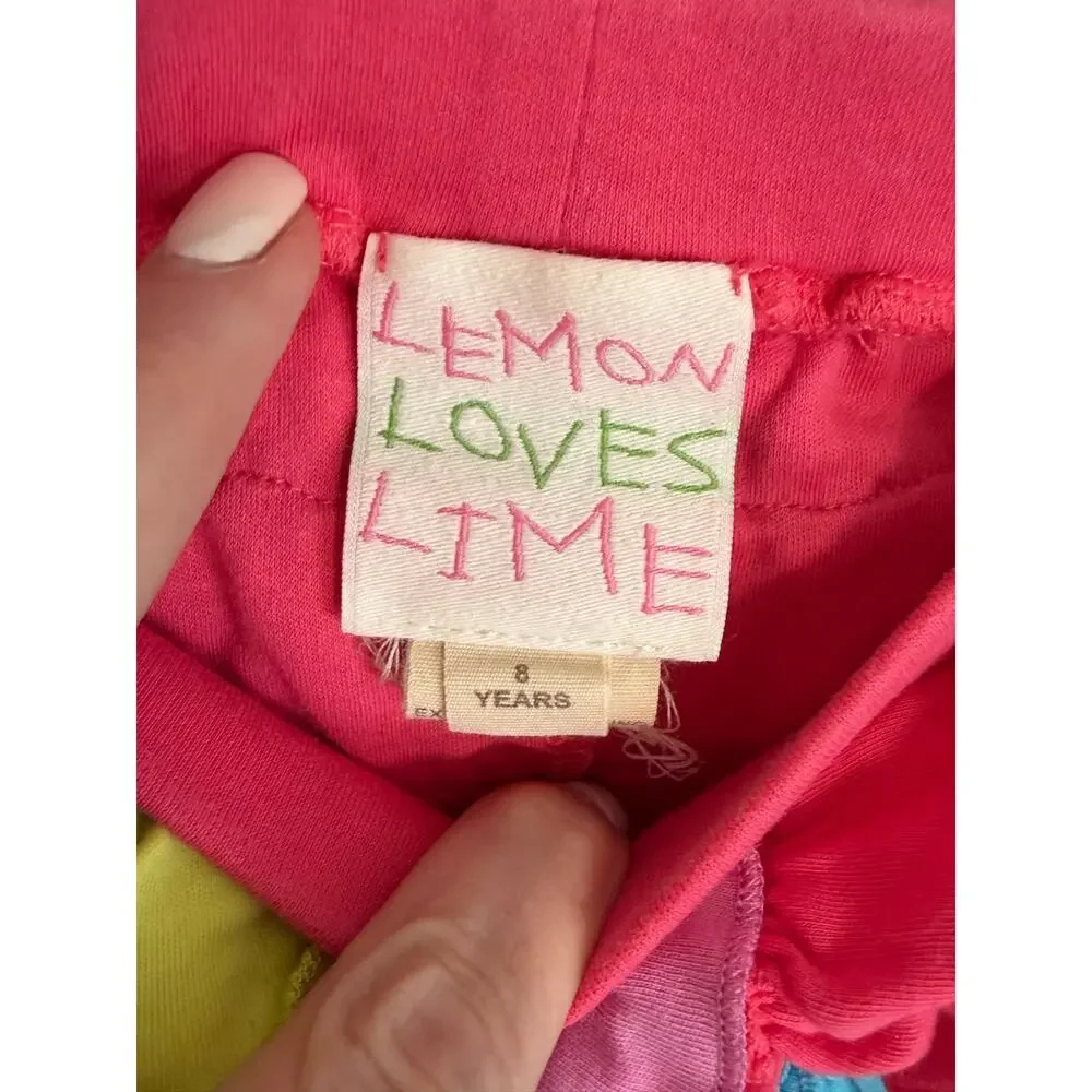 Lemon Loves Lime Girls Pima Cotton Ruffle Shorts‎ Size 8 boutique